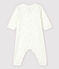 Pijama enterizo sin pies blanco con estrellas de bebé de algodón ecológico blanco MARSHMALLOW/blanco MULTICO