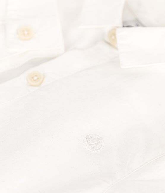Camisa de popelina para bebé blanco ECUME