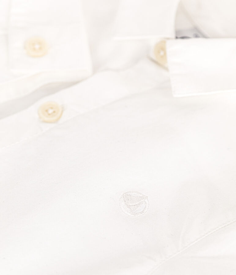 Camisa de popelina para beb&eacute; blanco