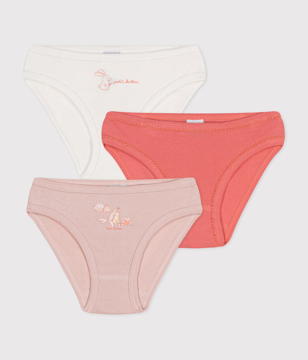 Juego de 3 braguitas de ni&ntilde;a de algod&oacute;n multicolor