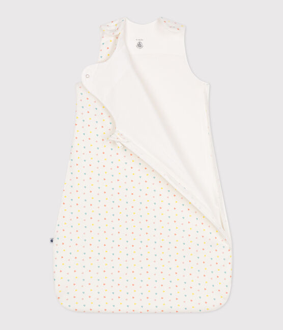 Saco de dormir para bebé en algodón estampado TOG 1.5 blanco MARSHMALLOW/blanco MULTICO