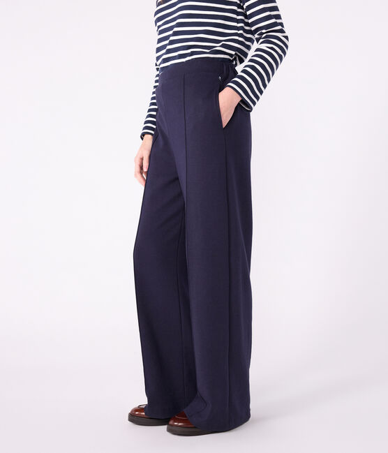 Pantalón de algodón para mujer azul SMOKING
