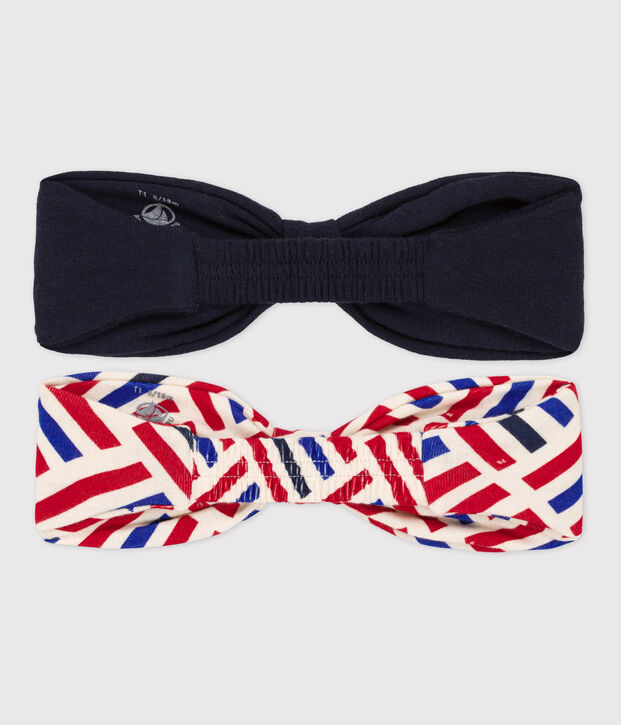 Juego de 2 diademas estampadas de beb&eacute; multicolor