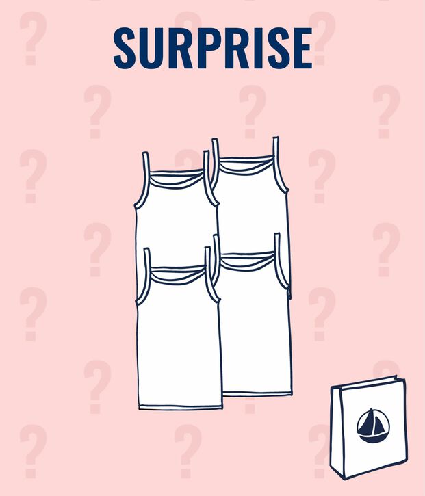 Juego sorpresa de 4 camisetas de tirantes para ni&ntilde;a multicolor