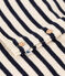 Conjunto de punto de lana y algod&oacute;n a rayas marineras para beb&eacute; crudo/azul