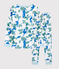 Pijama snugfit con estampado de gato de algodón de niño blanco MARSHMALLOW/blanco MULTICO