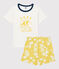 Pijama corto con ola de algodón de niño blanco MARSHMALLOW/ ORGE