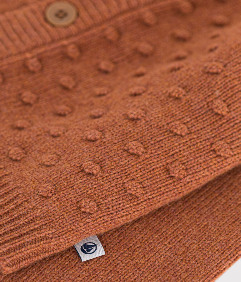 C&aacute;rdigan de beb&eacute; de punto de lana y nylon reciclado marron