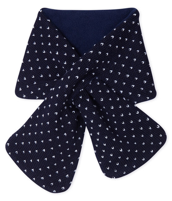 Bufanda para bebé unisex con forro polar azul SMOKING/blanco MARSHMALLOW