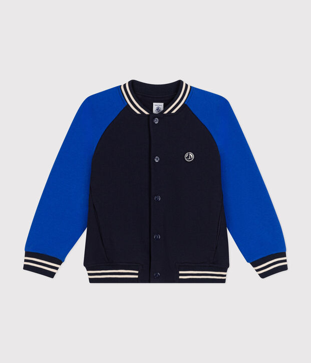 Chaqueta teddy de felpa para ni&ntilde;o azul/azul
