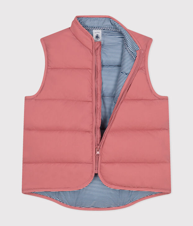 Chaqueta acolchada infantil sin mangas rosa