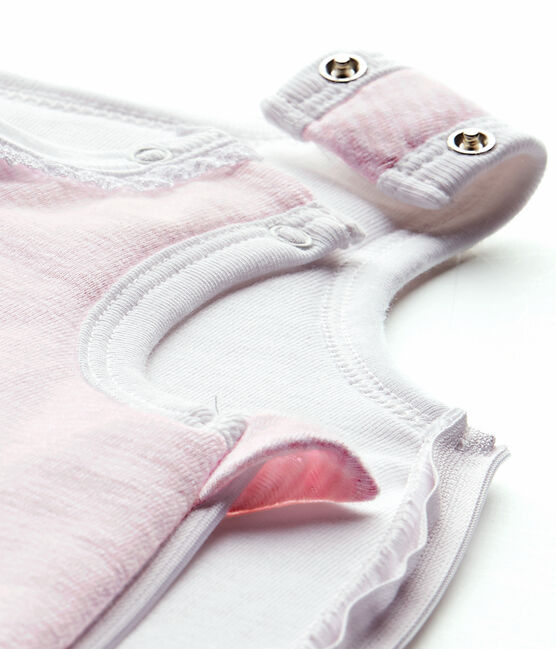 Saco nacimiento milrayas bebé niña rosa VIENNE/blanco ECUME