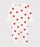 Pelele sin pies de algodón con corazón de bebé blanco MARSHMALLOW/rojo TERKUIT