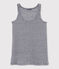 Camiseta sin mangas de lino en milrayas para mujer azul SMOKING/blanco LAIT
