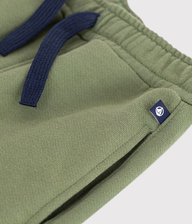 Pantal&oacute;n infantil de jogging liso de algod&oacute;n verde