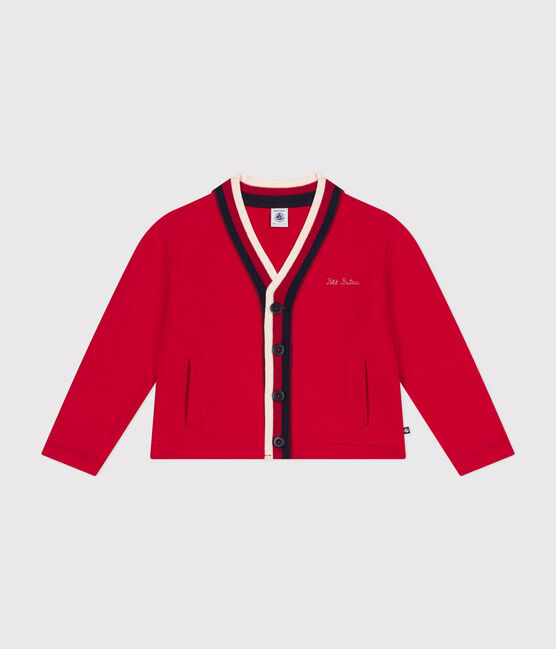 Cárdigan de muletón de niño rojo CORRIDA