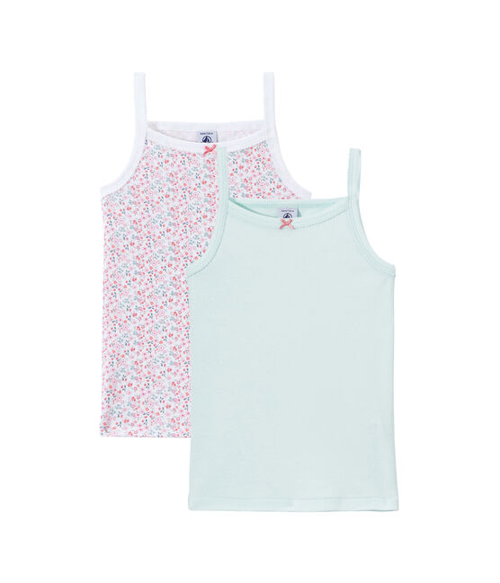 Lote de 2 camisetas de tirante fino para niña blanco LOT