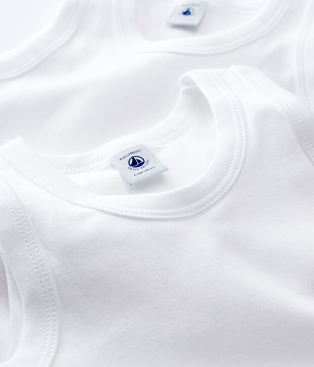 Lote de 2 camisetas de tirantes blancas de ni&ntilde;o multicolor