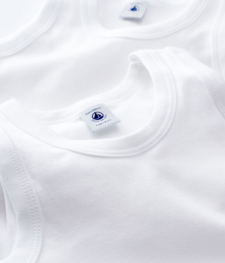 Lote de 2 camisetas de tirantes blancas de ni&ntilde;o variante 1