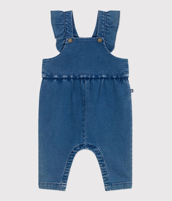 Peto largo de tejido denim con elastano para bebé azul BLEU DELAVE