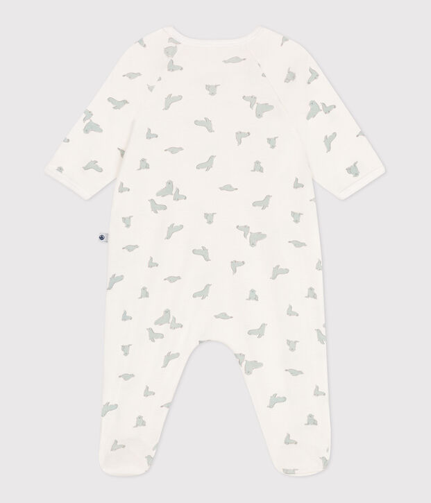Pijama de algod&oacute;n para beb&eacute; con focas blanco/multicolor