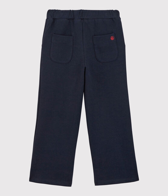 Pantalón acampanado de algodón de niña azul SMOKING