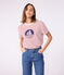 Camiseta Recta de algodón de manga corta para mujer rojo MILK/ AMARANTE