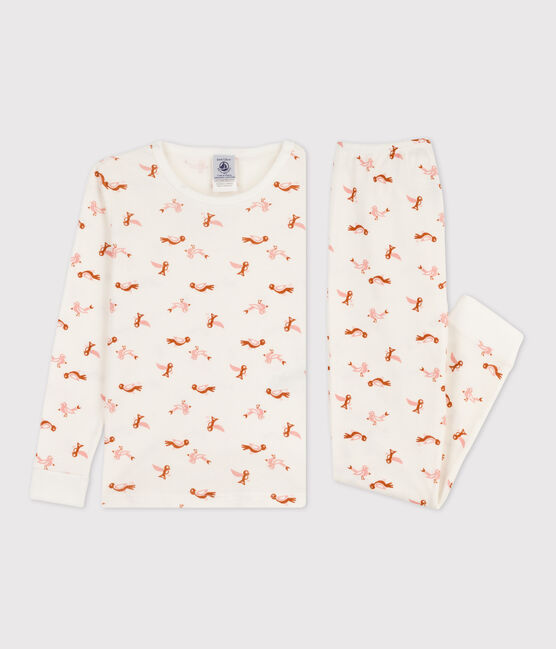 Pijama snugfit de algodón con pájaro blanco MARSHMALLOW/blanco MULTICO