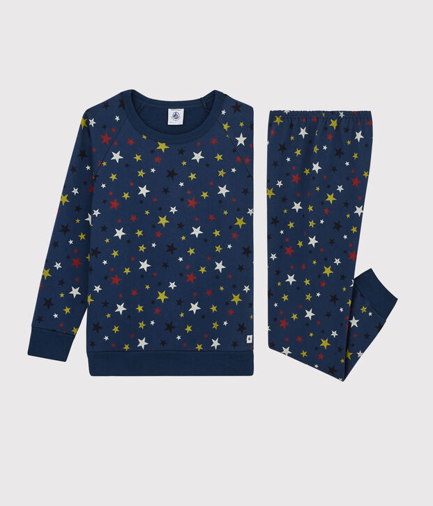 Pijama infantil con estrellas de felpa azul/multicolor