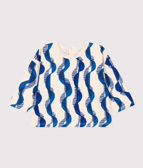 Camiseta de manga larga de jersey estampado para bebé blanco AVALANCHE/ MULTICO