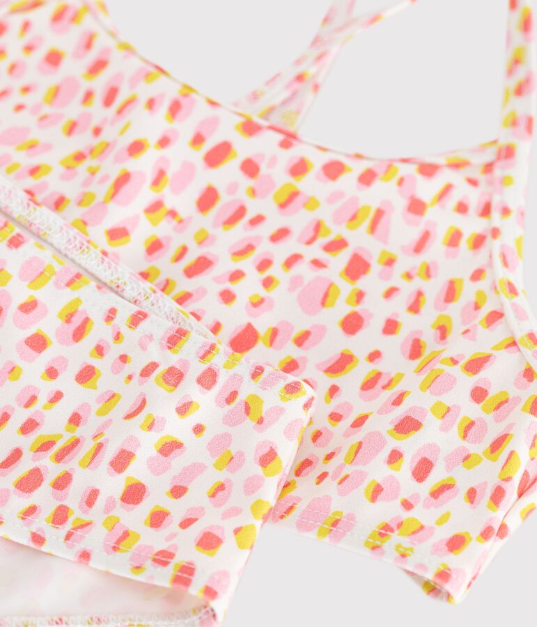 Bikini infantil estampado blanco/multicolor