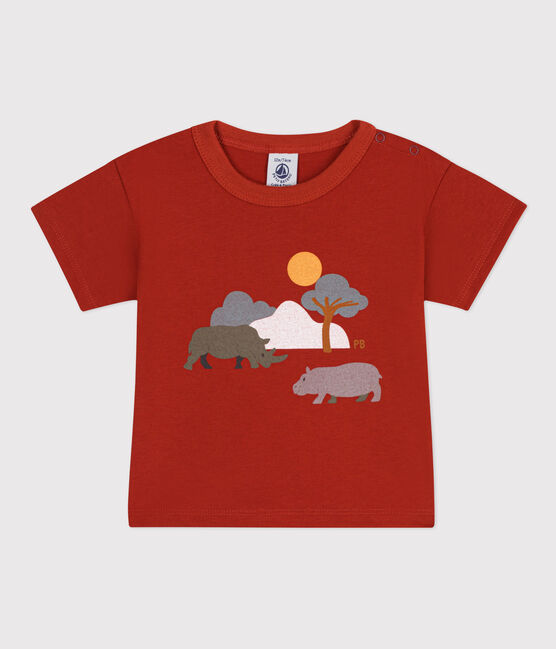 Camiseta de manga corta de punto con motivo para bebé rojo HARISSA