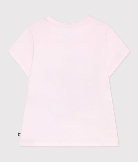 Camiseta infantil de manga corta de algodón rosa BARELY