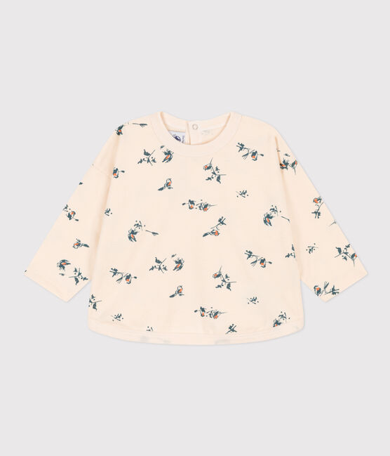 Camiseta de manga larga de jersey estampado para bebé blanco AVALANCHE/ MULTICO