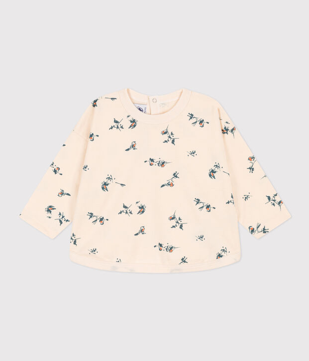 Camiseta de manga larga de jersey estampado para beb&eacute; crudo/multicolor