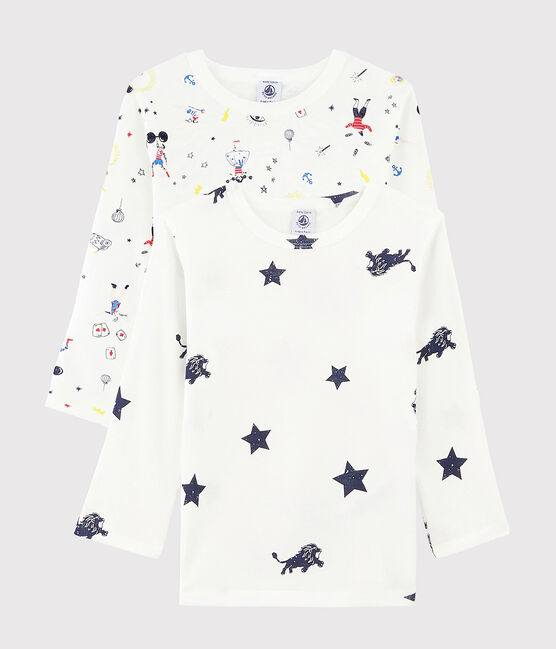 Juego de 2 camisetas de manga larga con estampado festivo de niño pequeño variante 1