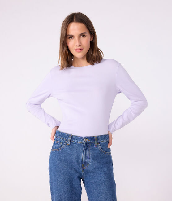 Camiseta Icónica «cocotte» de manga larga de algodón para mujer violeta PARME
