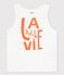 Camiseta de tirantes de algodón de niña blanco MARSHMALLOW