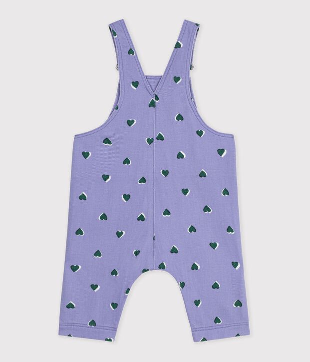 Peto largo de sarga con estampado de corazones para beb&eacute; violeta/multicolor