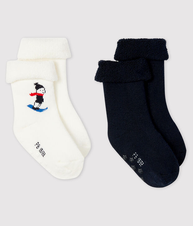 Juego de 2 pares de calcetines para beb&eacute; multicolor