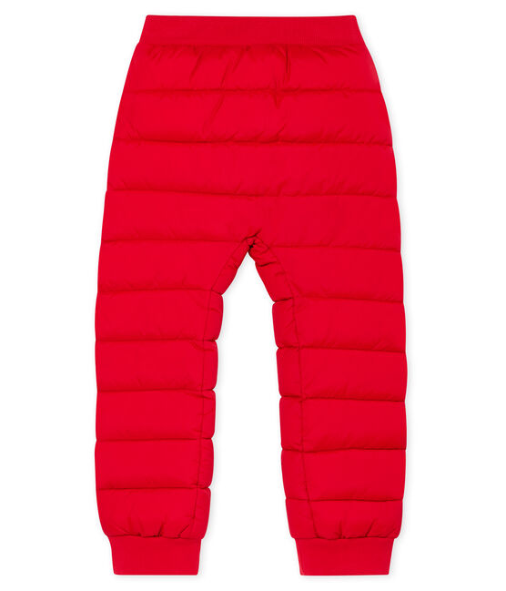 Pantalón infantil en cálido plumón unisex rojo TERKUIT