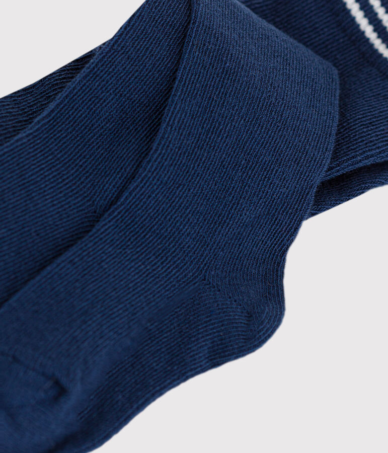 Leotardos lisos de punto azul marino para beb&eacute; azul