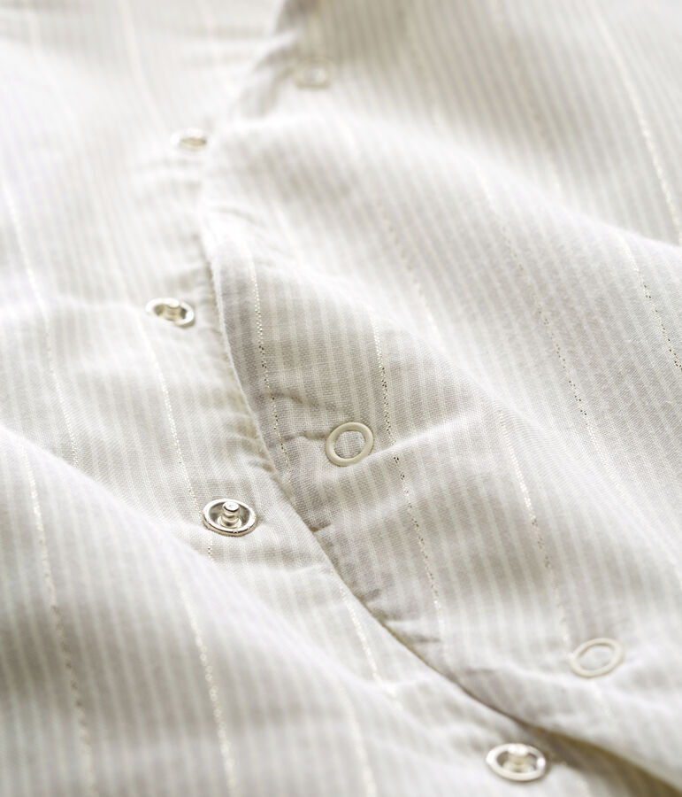 Mono largo de rayas para beb&eacute; ni&ntilde;o blanco/gris