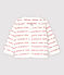 Rebeca Petit Bateau con "Je t'aime" de bebé en jacquard de algodón ecológico blanco MARSHMALLOW/rojo TERKUIT