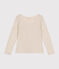 Camiseta Recta de manga larga de punto flameado con cuello de bailarina para mujer beige MONTELIMAR CHINE