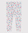 Leggings de algodón con estampado de flores para bebé blanco MARSHMALLOW/blanco MULTICO