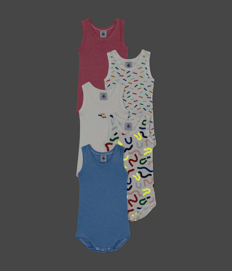 Juego de 5 bodis de algod&oacute;n sin mangas skate para beb&eacute; multicolor