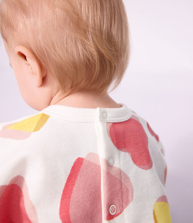 Sudadera de algod&oacute;n con estampado de corazones para beb&eacute; blanco/multicolor