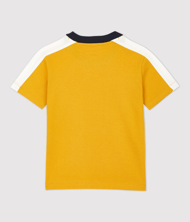 Camiseta de manga corta de algod&oacute;n de ni&ntilde;o amarillo