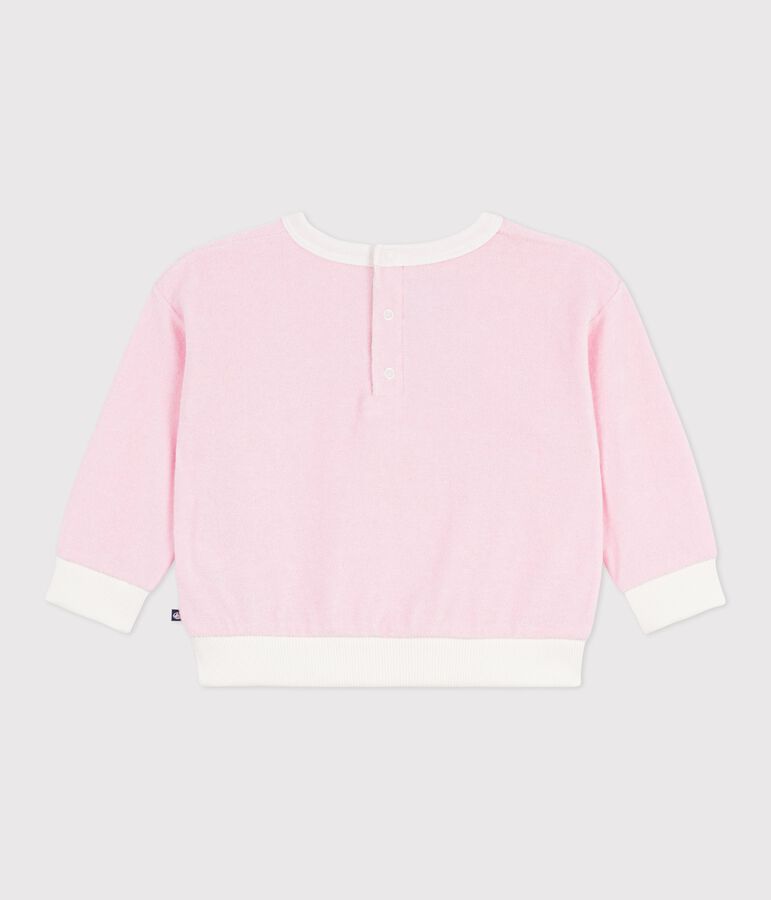Sudadera lisa con capucha de algod&oacute;n para beb&eacute;, con insignia de helado rosa